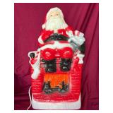 Vintage Blow Mold Tabletop Santa & Tree Skirt
