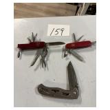 2 Swiss Army Knives, 1 Misc Knife