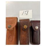 3 Belt Sheaths 1 Case, 1 Bear, 1 Browning