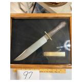 Gerber Coffin Handle Bowie Knife in Oak Display