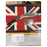 Walnut Display w/Gorkha Rifles Knife & Belt Buckle
