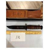 KA-Bar US Army 4th Infantry Div 1220 w/Sheath NIB