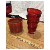 Red Vase and Flower Pot