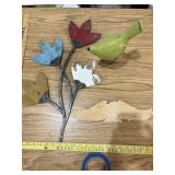 Wooden Flowers, Plaque and Bird