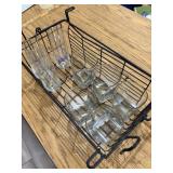 Wire Basket w/Glasses
