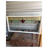Single Pane Leaded Glass Pane (aprox 40x20)