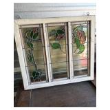 3 Pane Leaded Glass Frame (aprox 24x20)