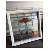 Single Pane Leaded Glass Frame (Aprx 20x20)
