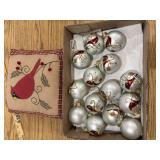 Cardinal Christmas Ornaments and Pillows