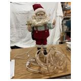 Animated Santa with Light 26" tall & Rope Lights