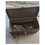 Metal Tool Box with Assorted Hand Tools
