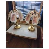 Two Table Lamps with Wolf Design