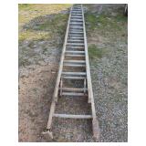 Extension Ladder with Wood and Metal Construction