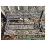 Garden Bench with Metal Frame and Wood Slats