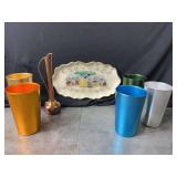 Snow White Dish and Aluminum Cups
