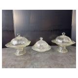 Vintage Clear Glass Covered Dish