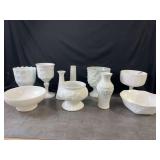 White Milk Glass Vases