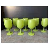 Olive Green Opaque Goblets- 8