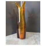 L.E.Smith Amber Swung Vase