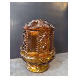 Vintage Indiana Glass Stars & Bars Fairy Lamp