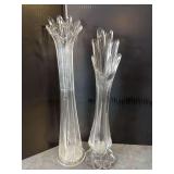Clear Glass Swung Vases  - 2