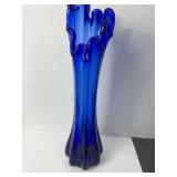 Vintage Cobalt Blue Swung Vase