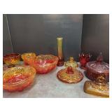 Amberina Bowls and Odd Lids