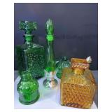 Colored Glass Decanters and Decorative Glass
