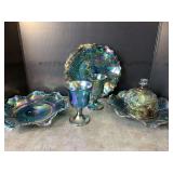 Carnival Glass Harvest Grape and extra Lid for Butter Dish