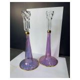 Hand blown twisted Candleholders