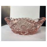 Pink Depression Carnival Cut Glass Desert Dish