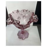 Fenton Rose Pink Cabbage Rose Ruffled Dish