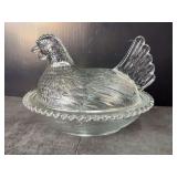 Indiana Glass Hen on Nest Clear
