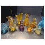 Colorful Crackled Glass Pitchers