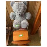Plush Bear, Doll, and Wooden Cradle Assortment