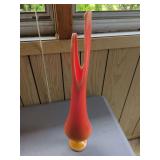 Orange and Pink Art Glass Vase