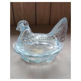Pressed Glass Chicken on Nest