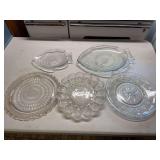 Pressed Glass Serving Dishes, Set of 5