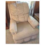 Beige Upholstered Reclining Armchair