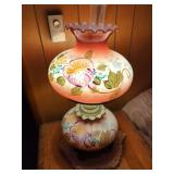 Hand-Painted Floral Hurricane Table Lamp