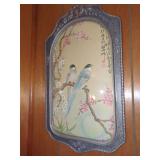 Framed Asian-Style Bird and Blossom Print