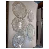 Pressed Glass Serving Dishes, Set of 5