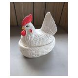 Ceramic Chicken-Form Covered Dish, Japan
