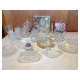 Assorted Glassware Collection with Decorative Bowls and Serving Pieces