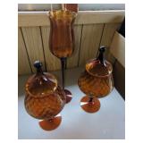 Three-Piece Amber Glassware Set