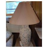 Textured Ceramic Table Lamp with Pleated Shade