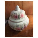 Floral Pattern Porcelain Lidded Jar