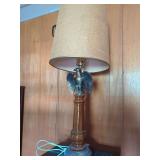 Eagle Motif Table Lamp with Wood Base