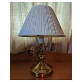 Brass Table Lamp with Pleated Shade