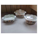 Corning Ware L'oiseau Bleu A-1-B 1 Quart Casserole with Lid - Three Pieces